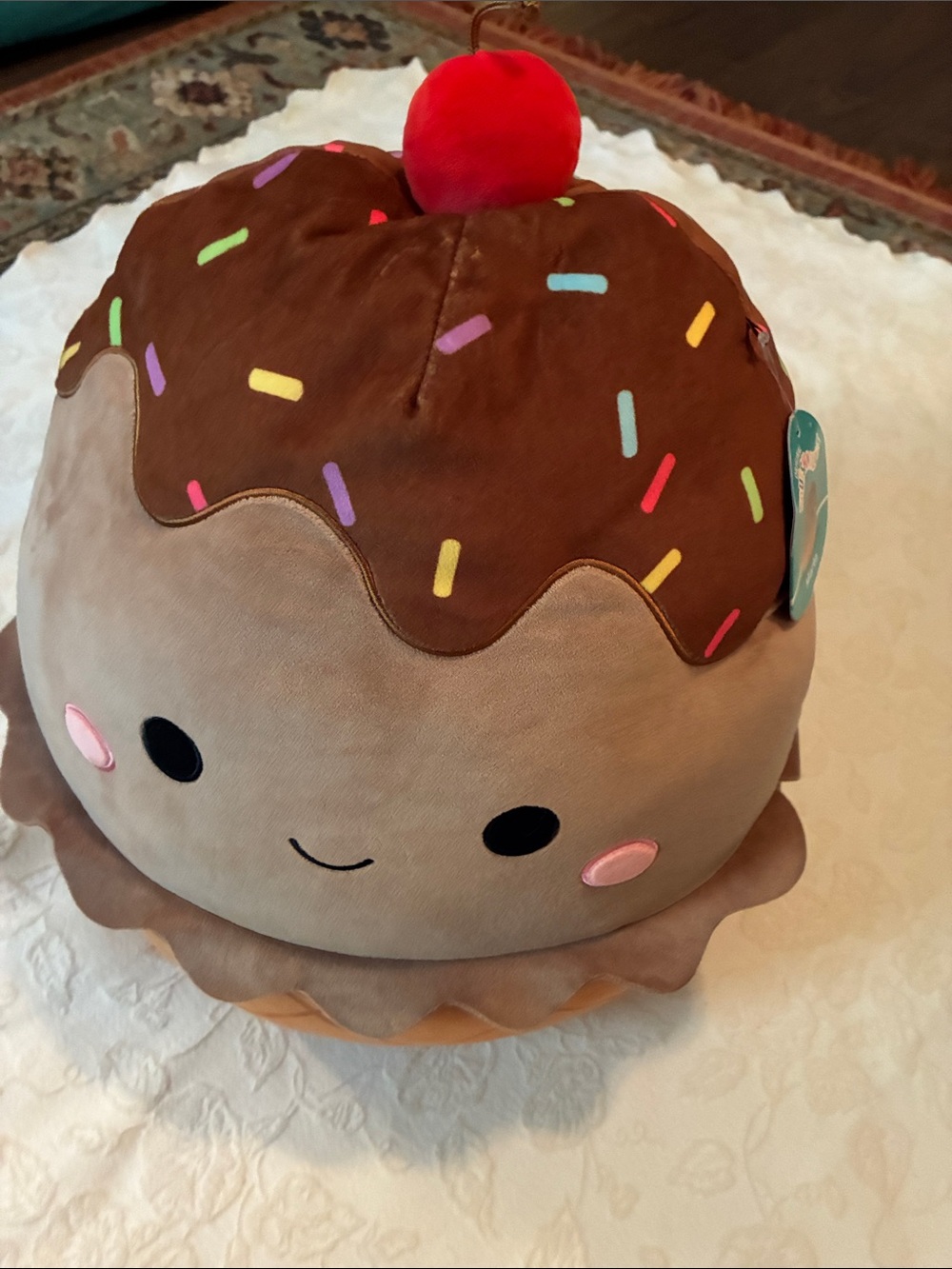 Plush Dessert Marta Squishmallow Chocolate Sundae with Cherry